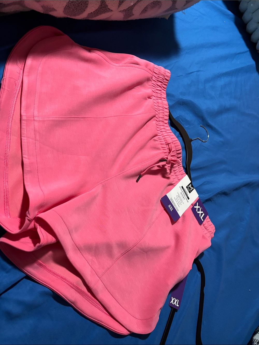 Women's Athletic Shorts with Elastic Waistband - Pink. Waist 20